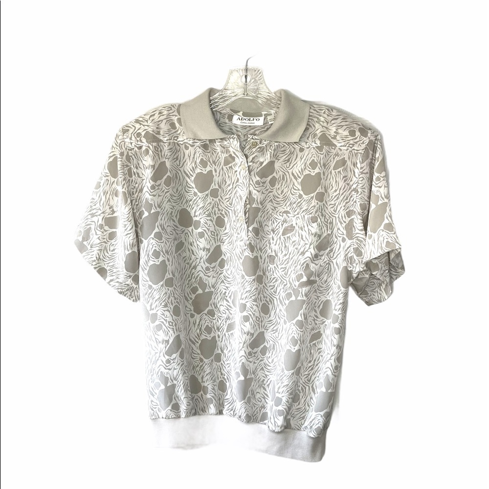 Vintage Zebra & Giraffe Print Polo SS shirt